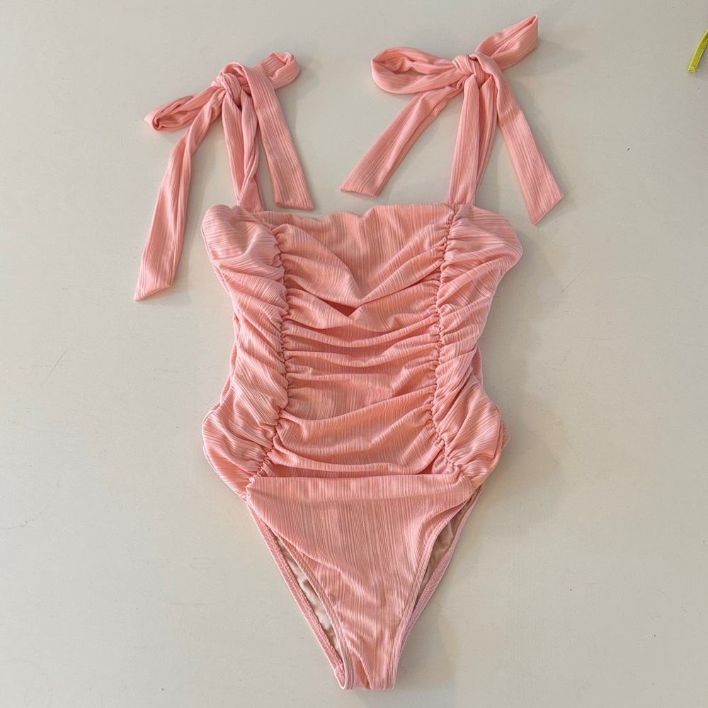 MINKPINK Pink Ruched One Piece Swimsuit